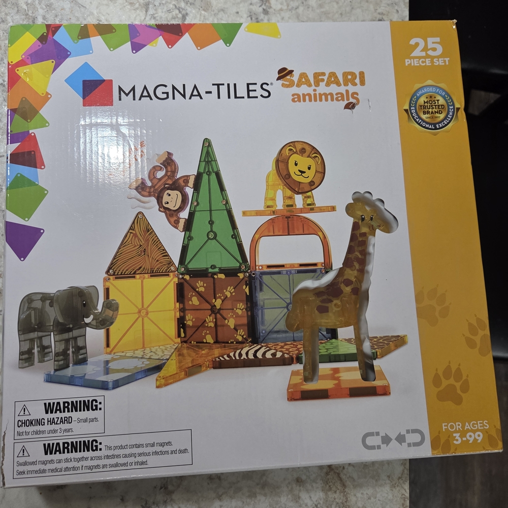 Magna Tiles Safari Animals 25-Piece Set - Multicolor